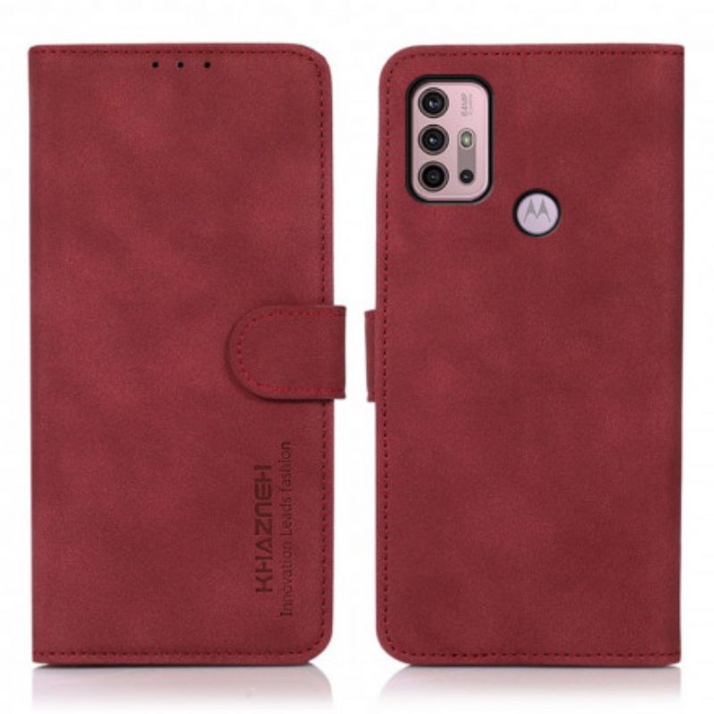 Folio Cover Moto G30 / G10 Khazneh Effetto Pelle Testurizzata