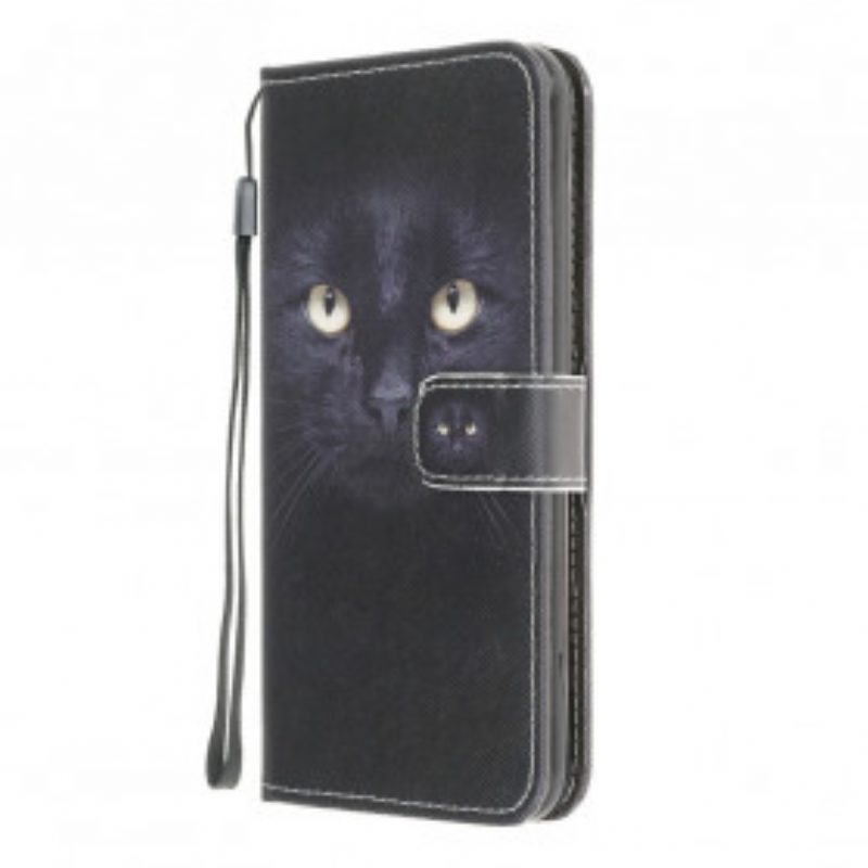 Folio Cover Moto G30 / G10 Strappy Occhi Di Gatto Nero