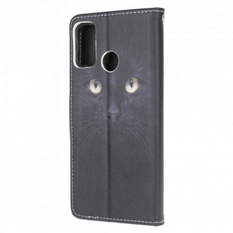 Folio Cover Moto G30 / G10 Strappy Occhi Di Gatto Nero