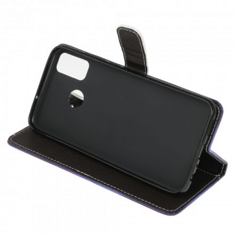 Folio Cover Moto G30 / G10 Strappy Occhi Di Gatto Nero