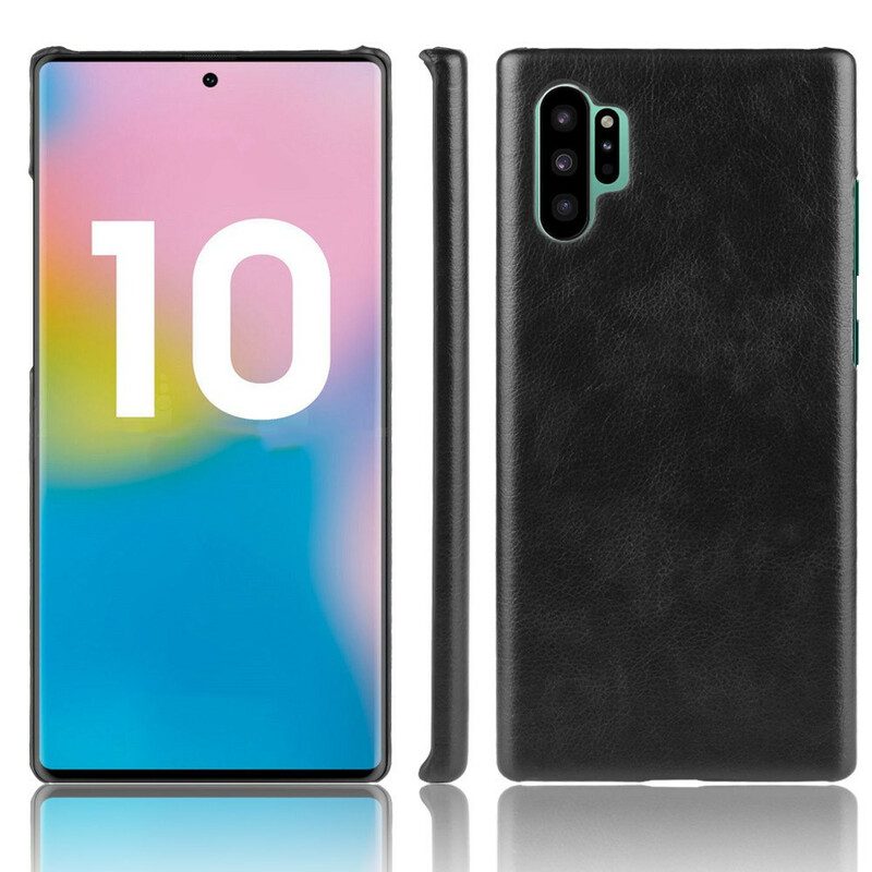 Cover Samsung Galaxy Note 10 Plus Classico Effetto Pelle Litchi