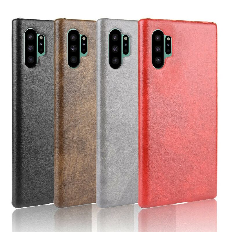 Cover Samsung Galaxy Note 10 Plus Classico Effetto Pelle Litchi