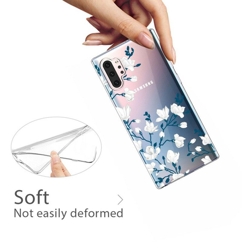 Cover Samsung Galaxy Note 10 Plus Fiori Bianchi