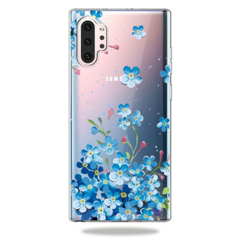 Cover Samsung Galaxy Note 10 Plus Fiori Blu