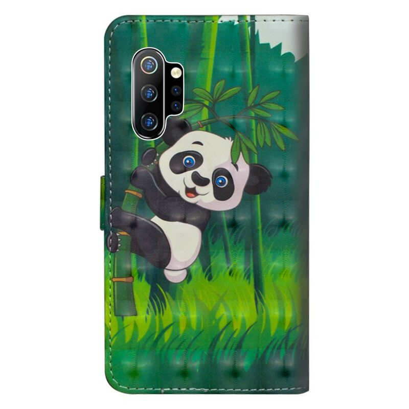 Custodia A Portafoglio Samsung Galaxy Note 10 Plus Panda E Bambù