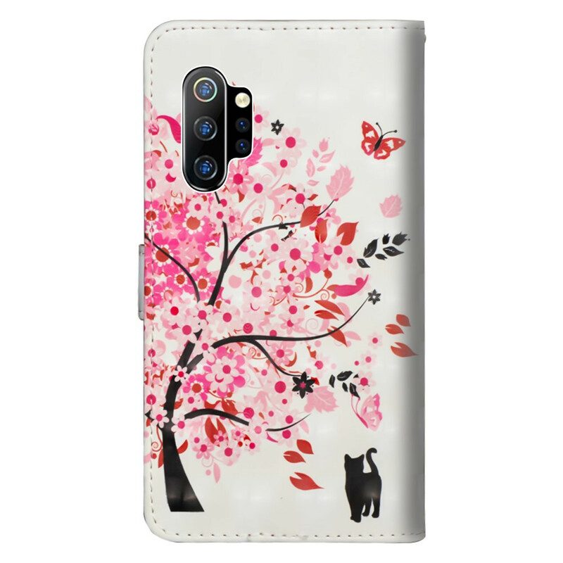 Custodia in pelle Samsung Galaxy Note 10 Plus Albero Rosa