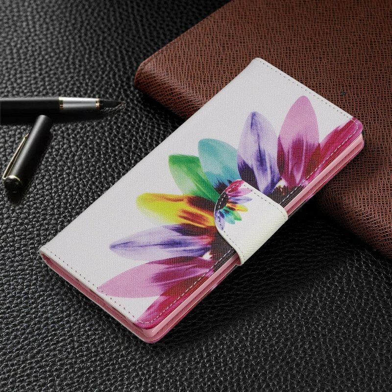 Custodia in pelle Samsung Galaxy Note 10 Plus Fiore Dell'acquerello