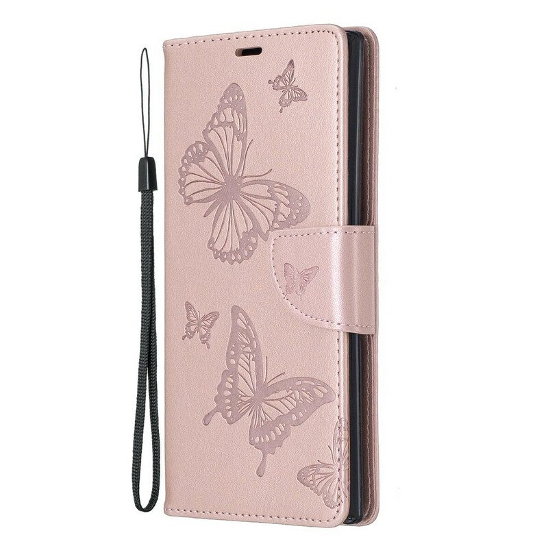 Custodia in pelle Samsung Galaxy Note 10 Plus Magnifiche Farfalle Perizoma