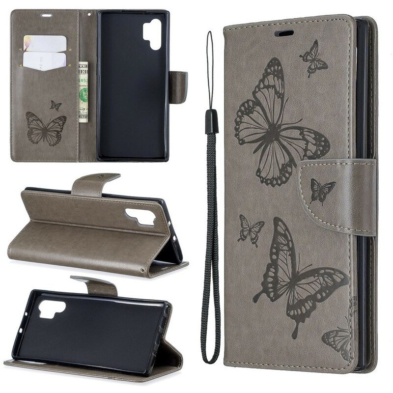 Custodia in pelle Samsung Galaxy Note 10 Plus Magnifiche Farfalle Perizoma