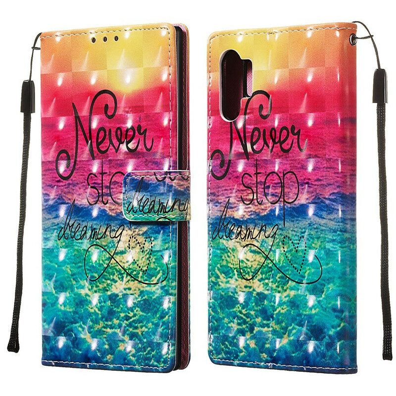 Custodia in pelle Samsung Galaxy Note 10 Plus Non Smettere Mai Di Sognare