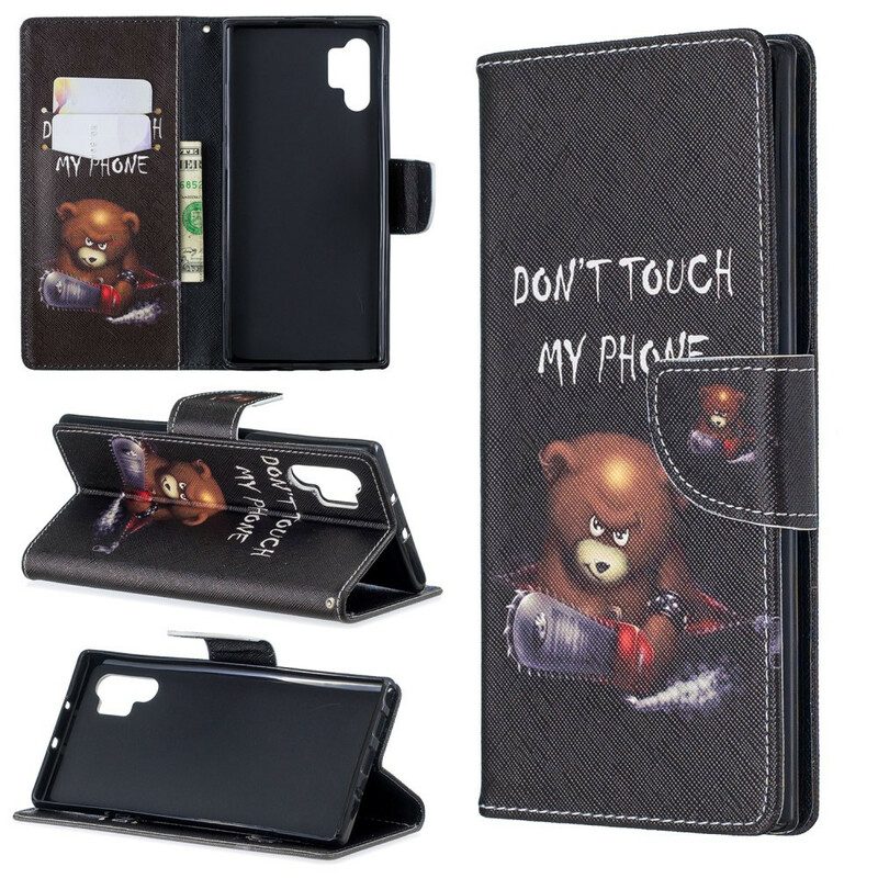 Custodia in pelle Samsung Galaxy Note 10 Plus Orso Pericoloso