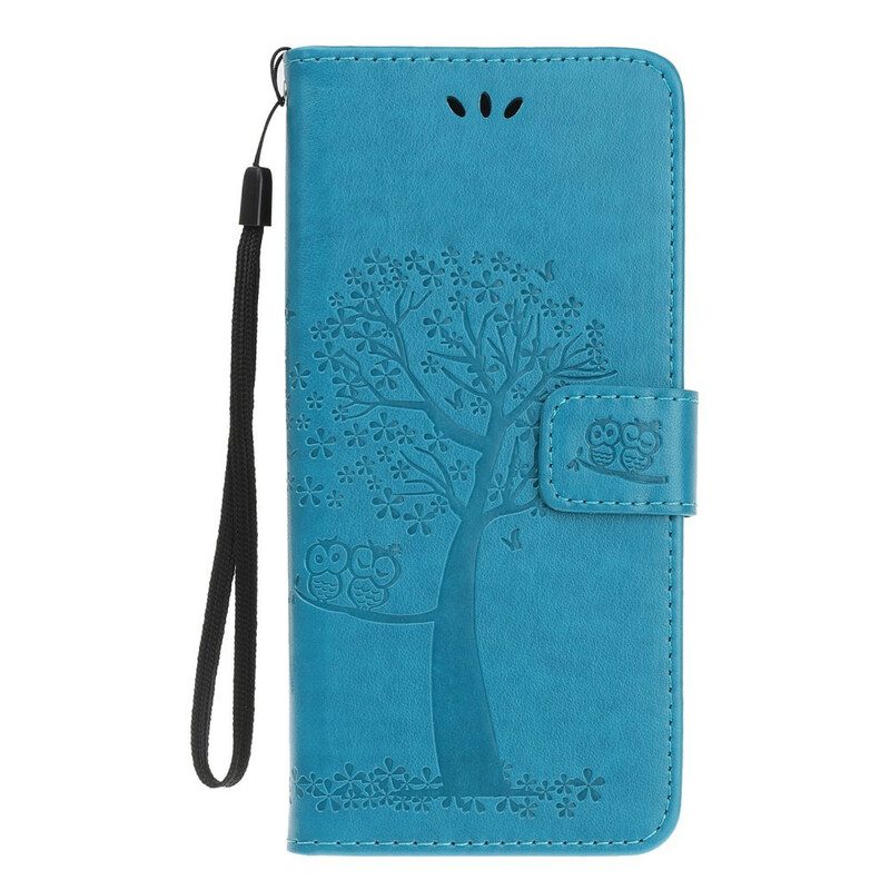 Custodia in pelle Samsung Galaxy Note 10 Plus Perizoma Albero E Gufi