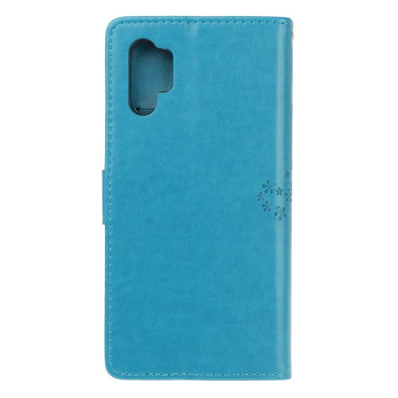 Custodia in pelle Samsung Galaxy Note 10 Plus Perizoma Albero E Gufi