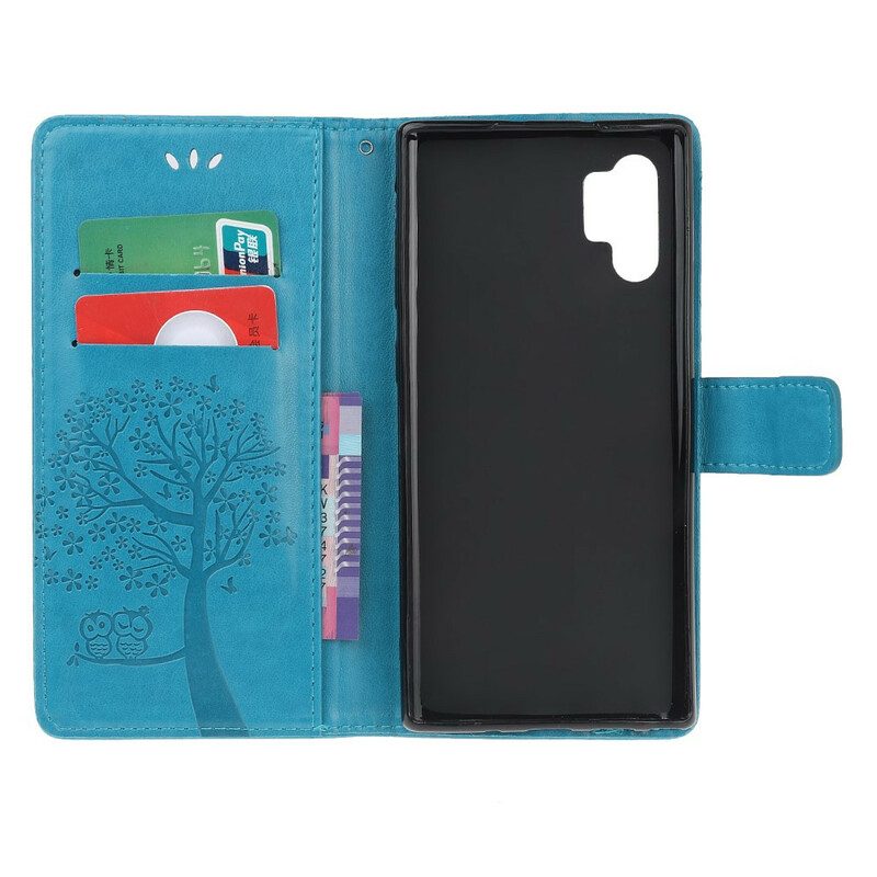 Custodia in pelle Samsung Galaxy Note 10 Plus Perizoma Albero E Gufi