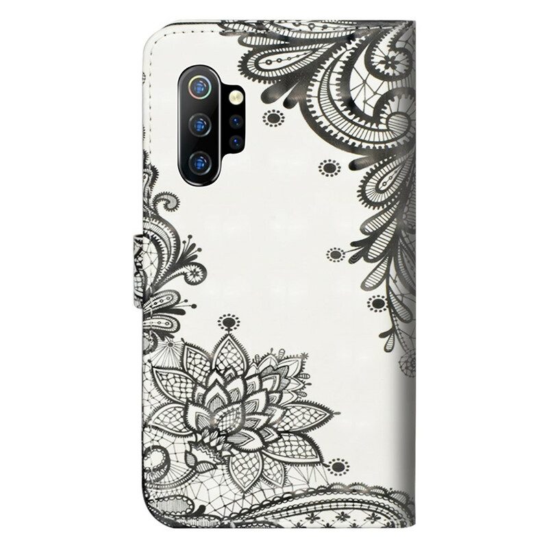 Custodia in pelle Samsung Galaxy Note 10 Plus Pizzo Elegante