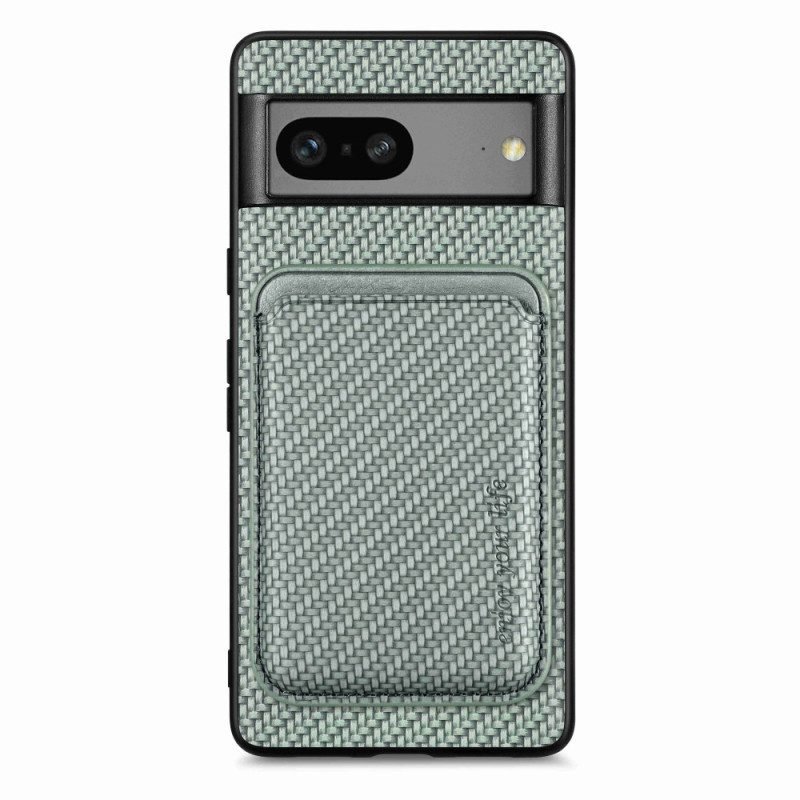 Cover Google Pixel 7 Portacarte Staccabile In Fibra Di Carbonio