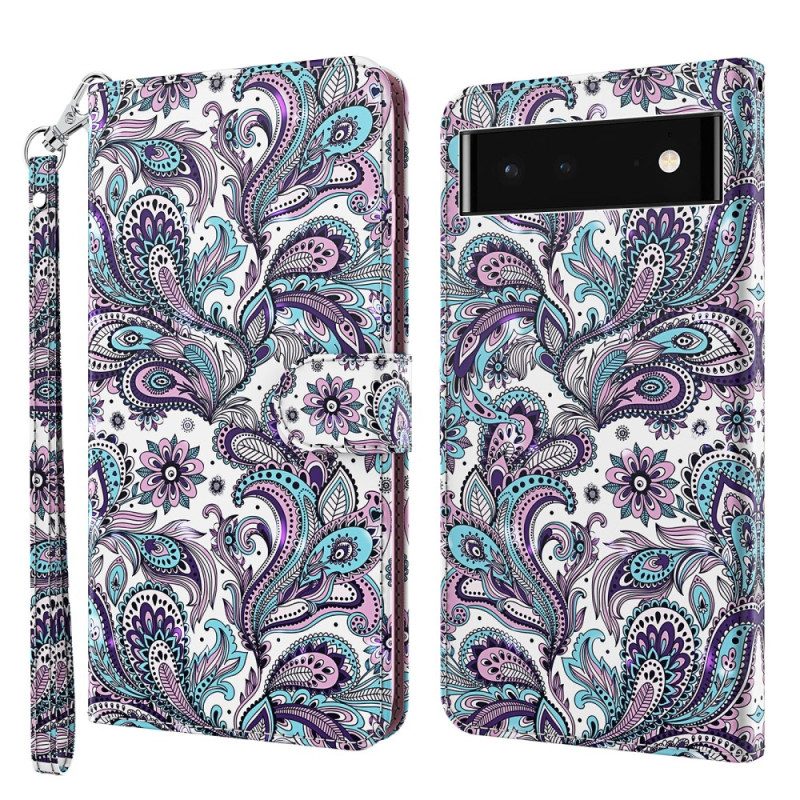 Custodia A Portafoglio Google Pixel 7 Paisley