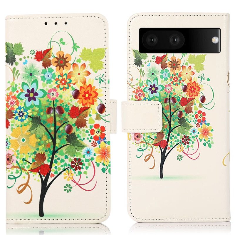 Custodia in pelle Google Pixel 7 Albero In Fiore