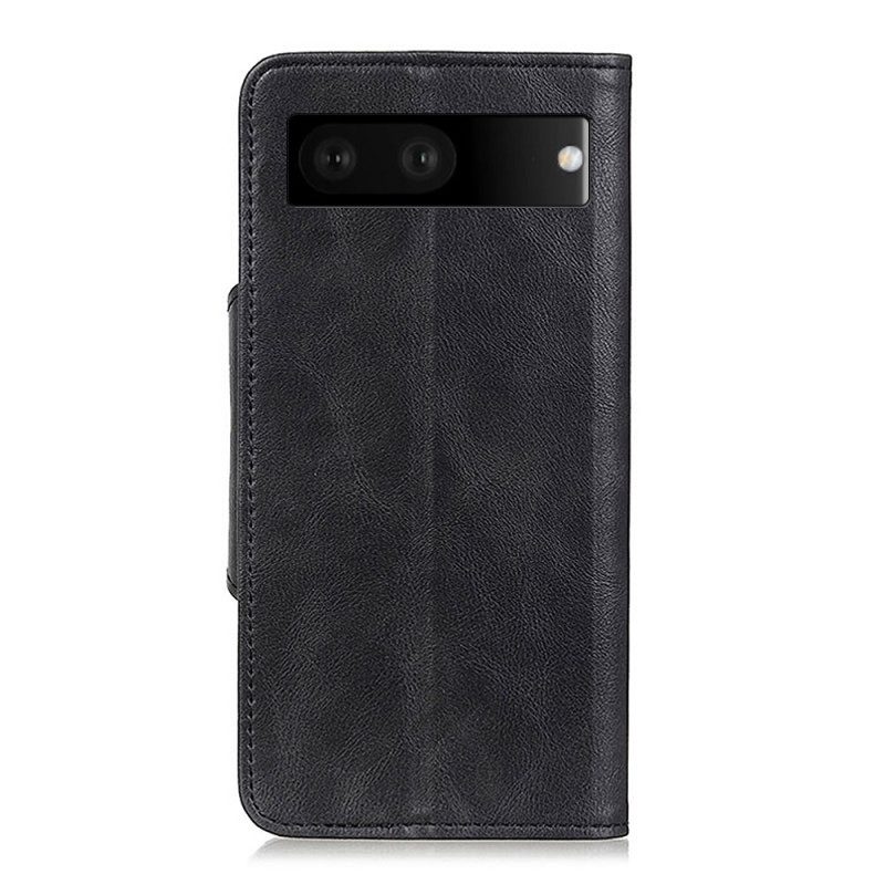 Custodia in pelle Google Pixel 7 Bottone Magnetico In Ecopelle