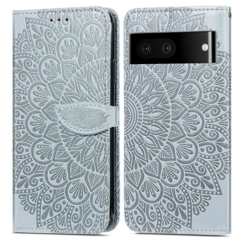 Custodia in pelle Google Pixel 7 Foglie Tribali