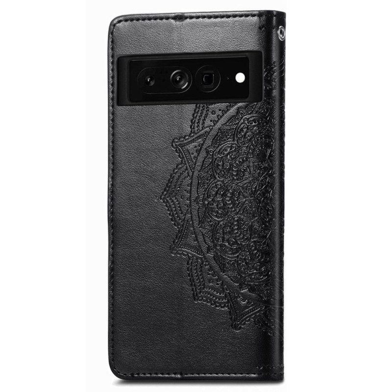 Custodia in pelle Google Pixel 7 Mandala Retrò Strappy