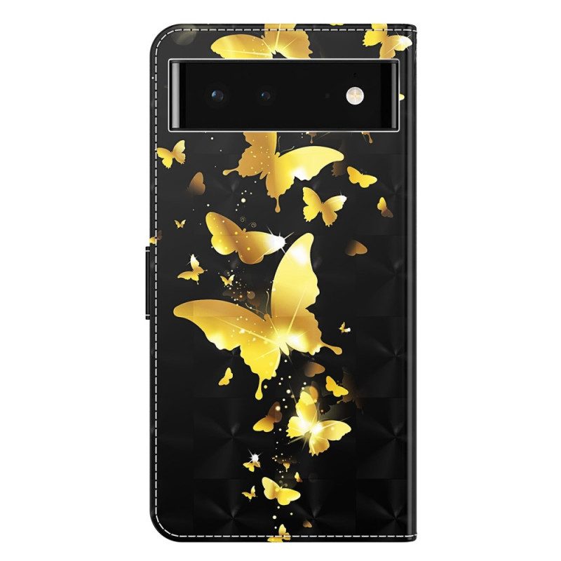 Custodia in pelle Google Pixel 7 Perizoma Farfalle