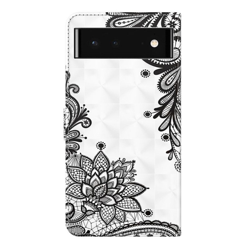 Custodia in pelle Google Pixel 7 Pizzo Con Spalline