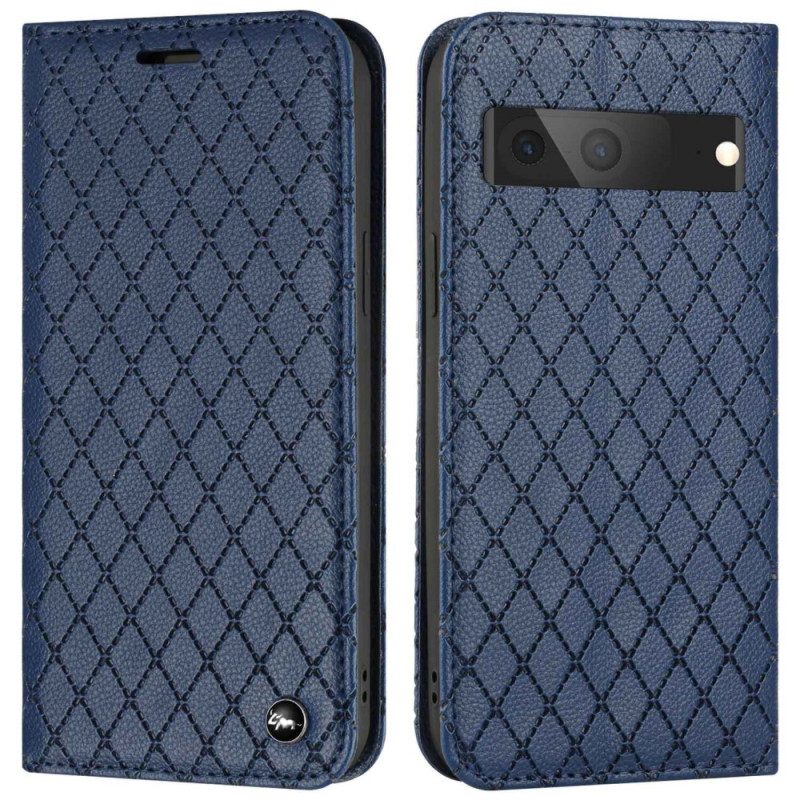 Folio Cover Google Pixel 7 Custodia in pelle Diamanti Rfid