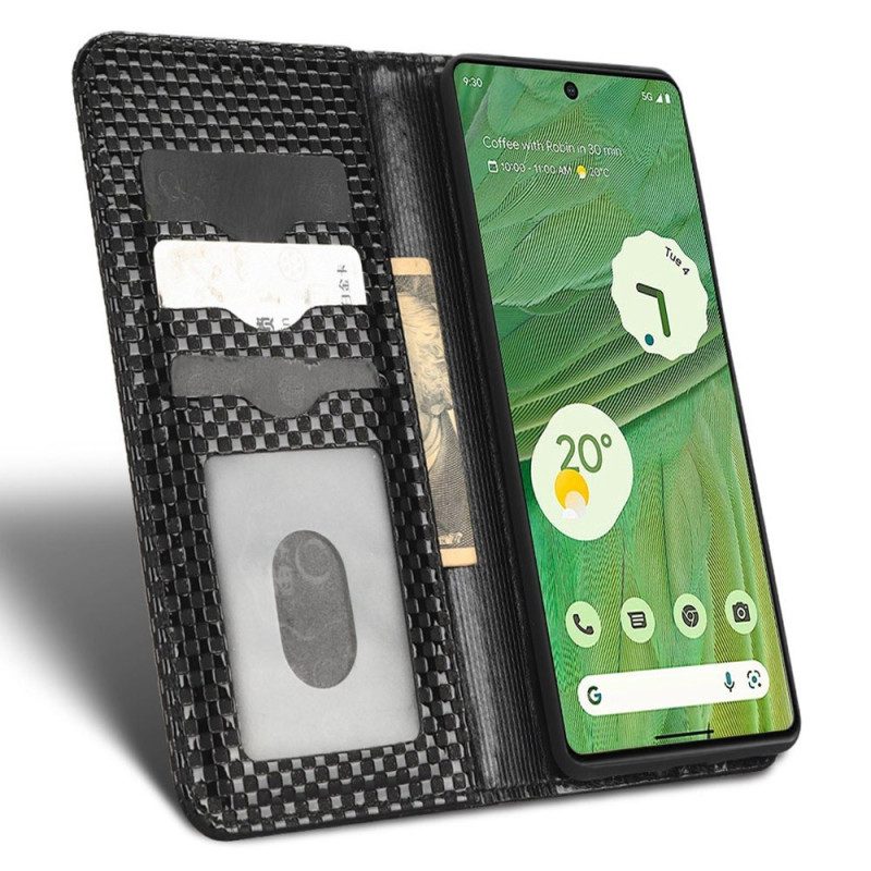 Folio Cover Google Pixel 7 Custodia in pelle Strutturato