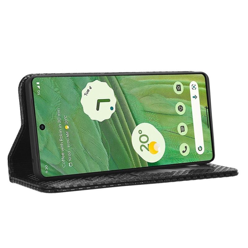 Folio Cover Google Pixel 7 Custodia in pelle Strutturato