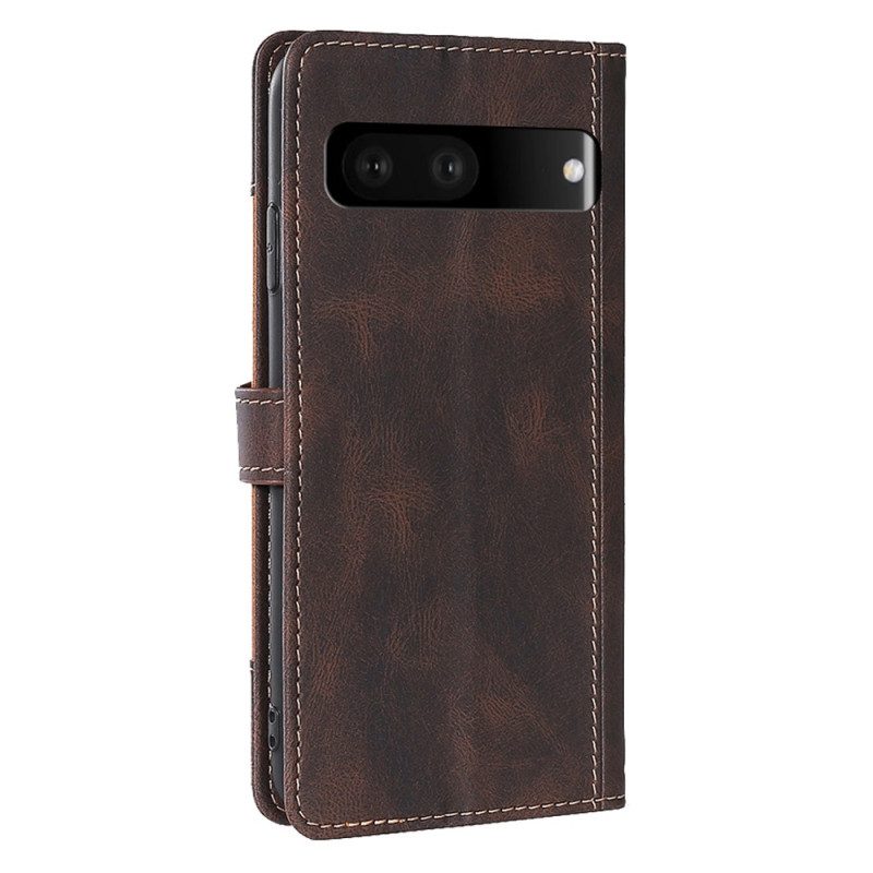 Folio Cover Google Pixel 7 Ecopelle Bicolore Elegante