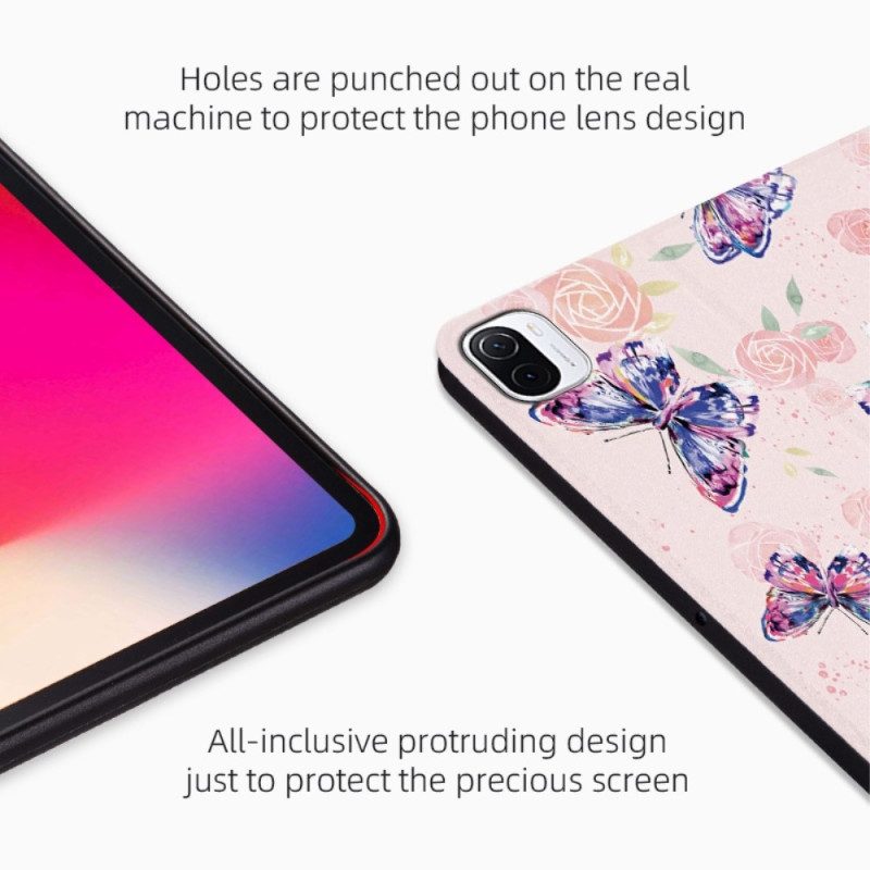 Folio Cover Xiaomi Pad 5 Singole Farfalle