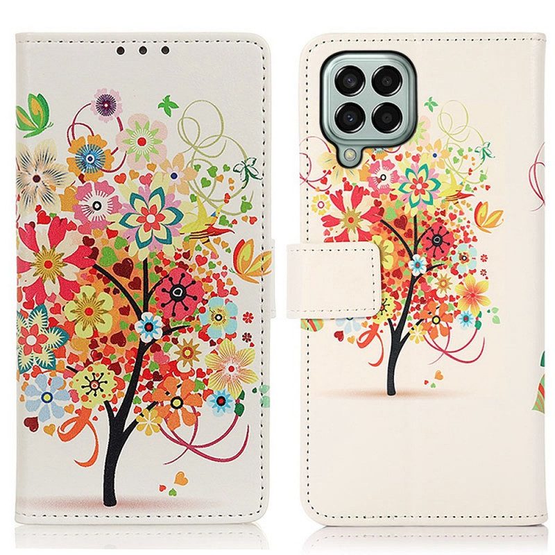 Custodia in pelle Samsung Galaxy M33 5G Albero In Fiore