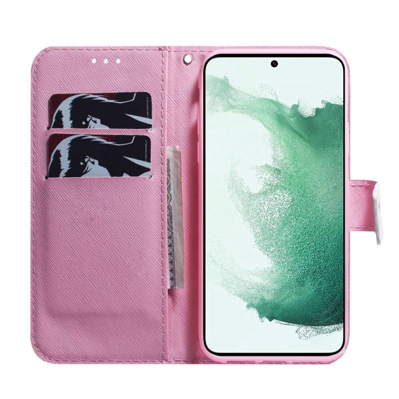 Custodia in pelle Samsung Galaxy M33 5G Fiore Rosa