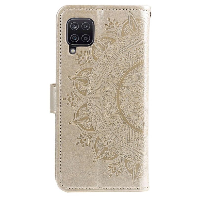 Custodia in pelle Samsung Galaxy M33 5G Mandala Del Sole Con Cinghie