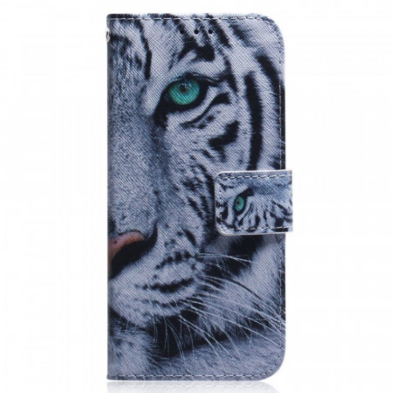 Custodia in pelle Samsung Galaxy M33 5G Tigre Bianca