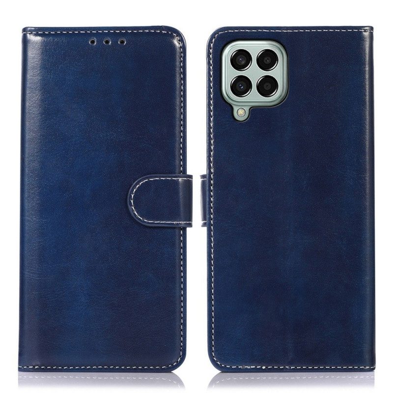 Folio Cover Samsung Galaxy M33 5G Stile E Cuciture In Pelle