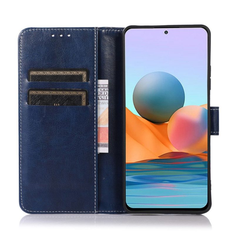 Folio Cover Samsung Galaxy M33 5G Stile E Cuciture In Pelle