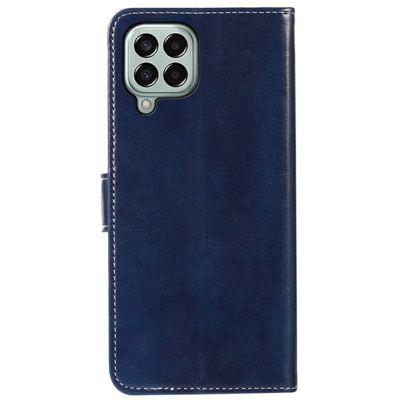 Folio Cover Samsung Galaxy M33 5G Stile E Cuciture In Pelle