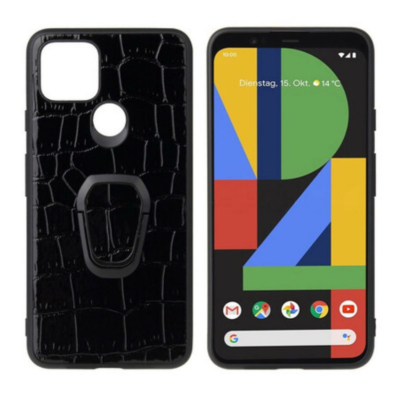 Cover Google Pixel 5 Staffa Ad Anello Stile Coccodrillo