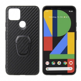 Cover Google Pixel 5 Supporto Anello In Fibra Di Carbonio