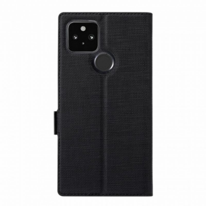 Folio Cover Google Pixel 5 Custodia in pelle Vili Dmx Testurizzato