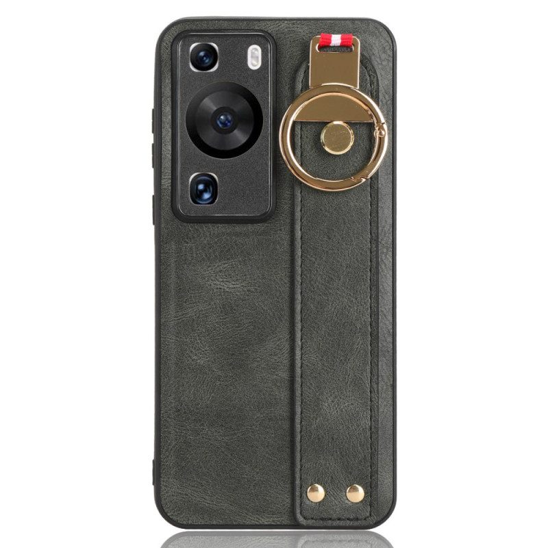 Cover Huawei P60 Pro Con Cinturino E Anello