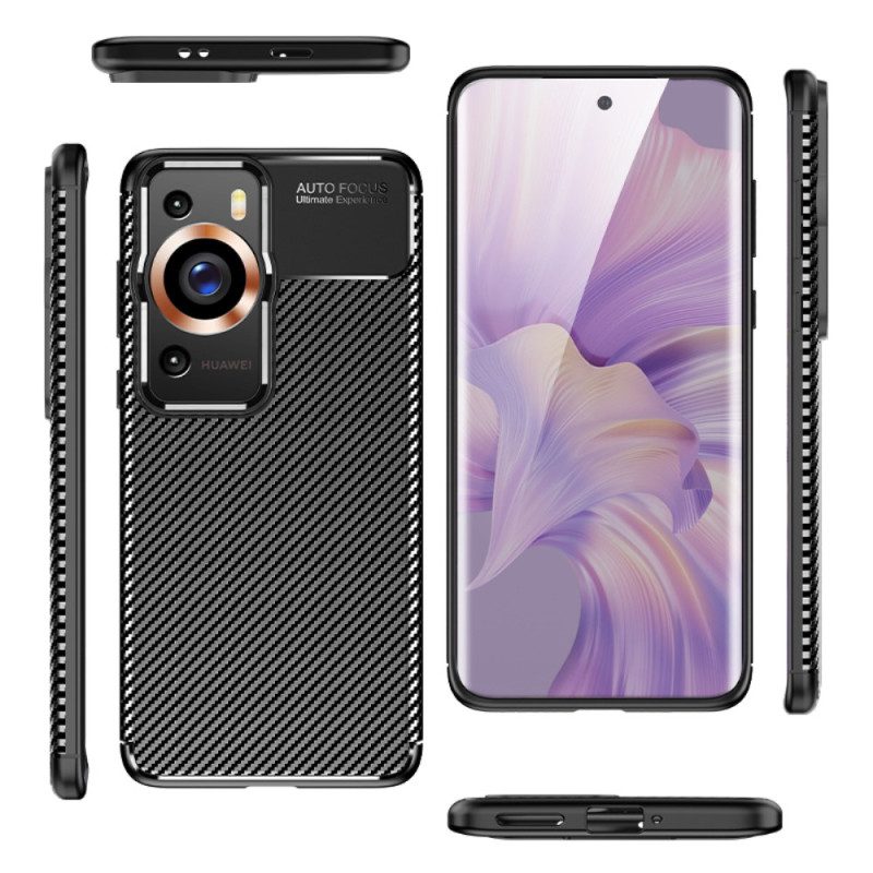 Cover Huawei P60 Pro Fibra Di Carbonio Flessibile