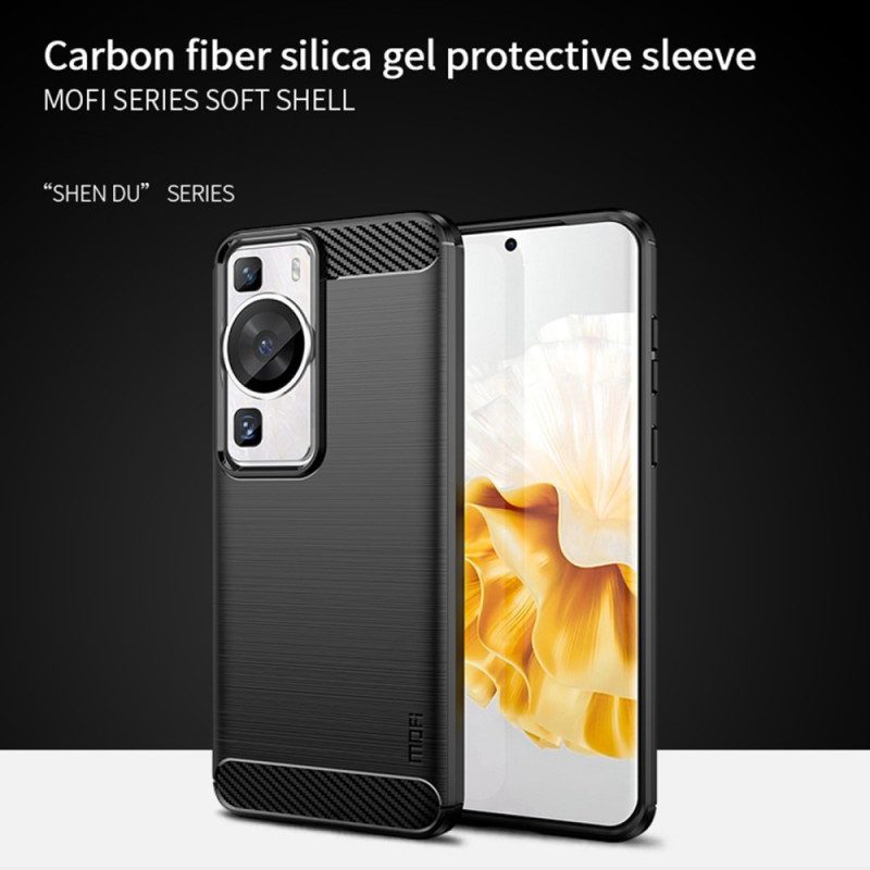 Cover Huawei P60 Pro Fibra Di Carbonio Spazzolata Mofi