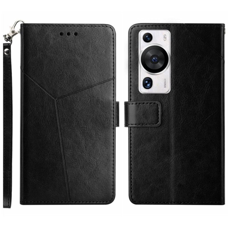 Custodia in pelle Huawei P60 Pro Design Con Cinturino A Y