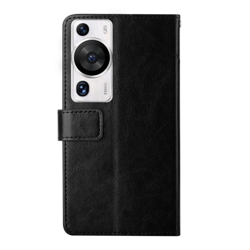 Custodia in pelle Huawei P60 Pro Design Con Cinturino A Y