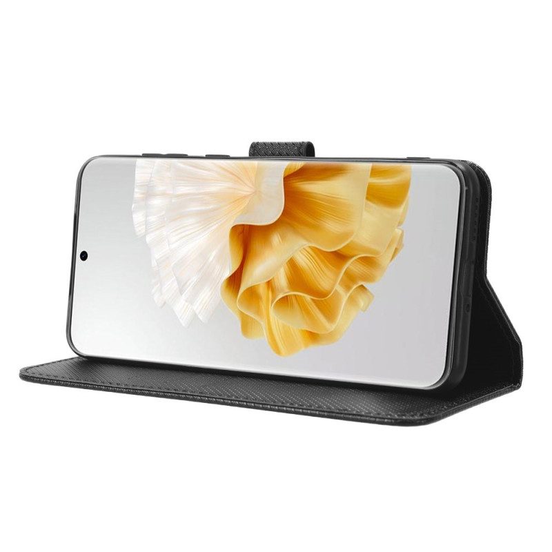 Custodia in pelle Huawei P60 Pro Elegante Ecopelle Con Cinturino