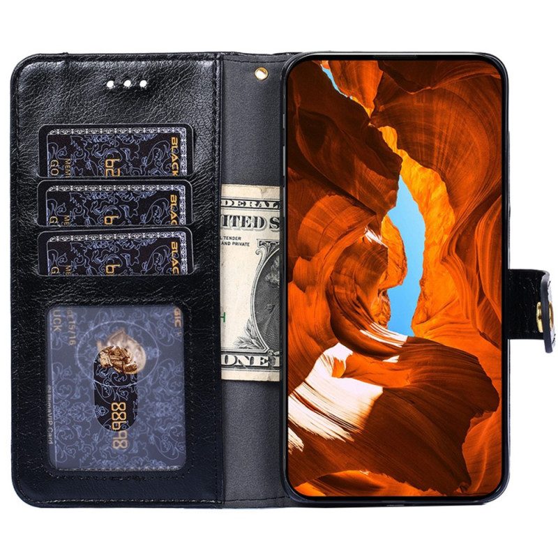 Custodia in pelle Huawei P60 Pro Portamonete Con Cerniera