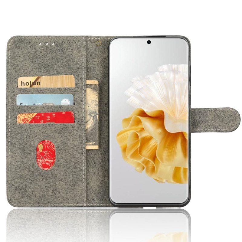 Custodia in pelle Huawei P60 Pro Rfid Classico Con Cordino